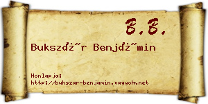 Bukszár Benjámin névjegykártya