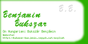 benjamin bukszar business card