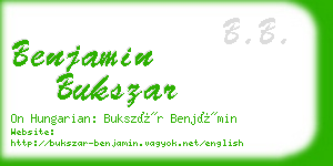 benjamin bukszar business card